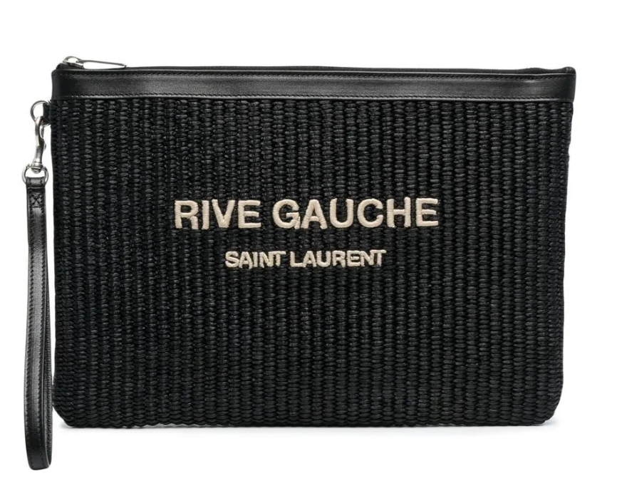 Saint Laurent Rive Gauche Raffia pouch