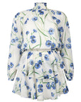 Something Borrowed Yumi Kim Blue Floral Dress to rent, kledingverhuur