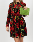 Something Borrowed Dolce & Gabbana Dress with Red Roses to rent, kledingverhuur