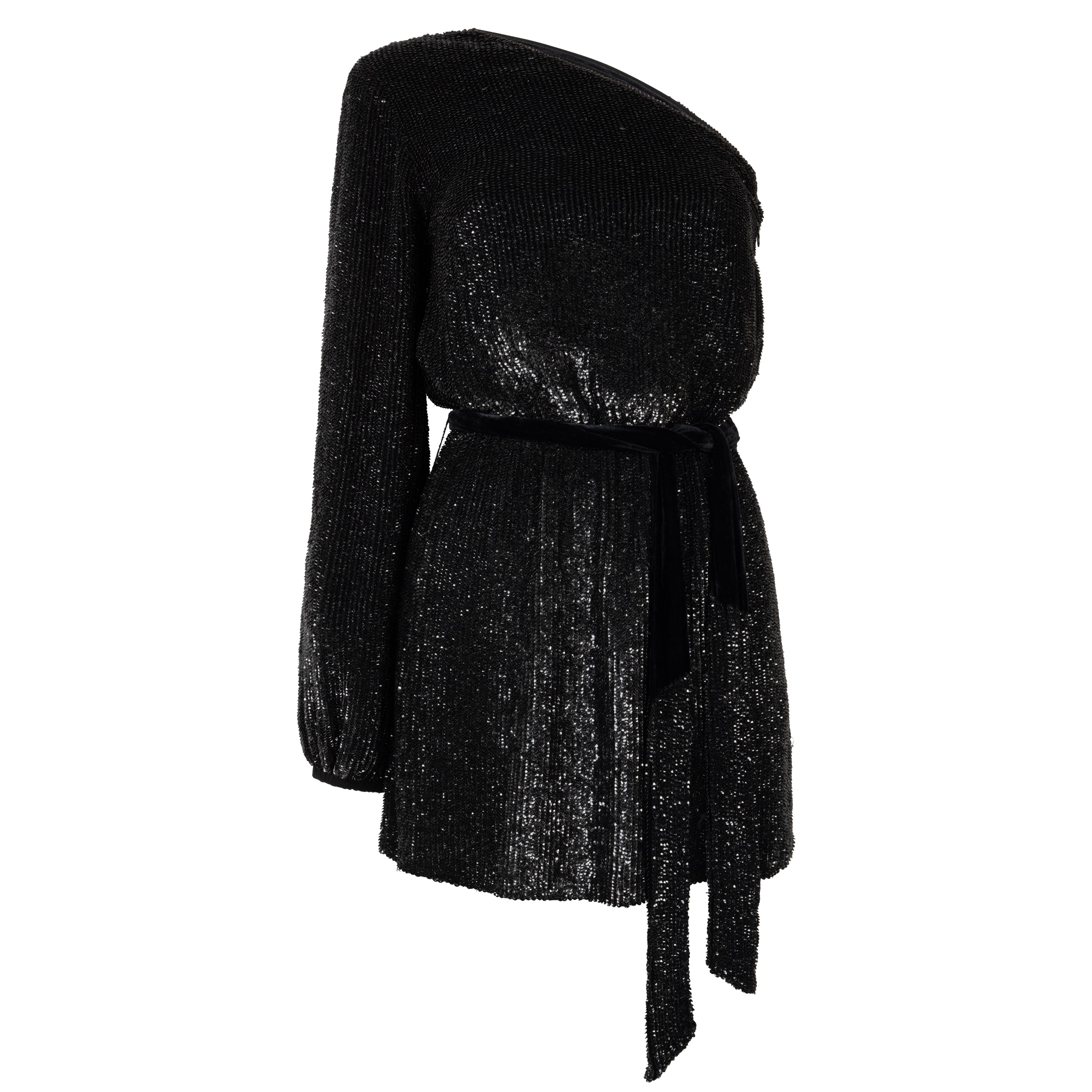 Something Borrowed Retrofete One Shoulder Sequin Dress to rent, kledingverhuur