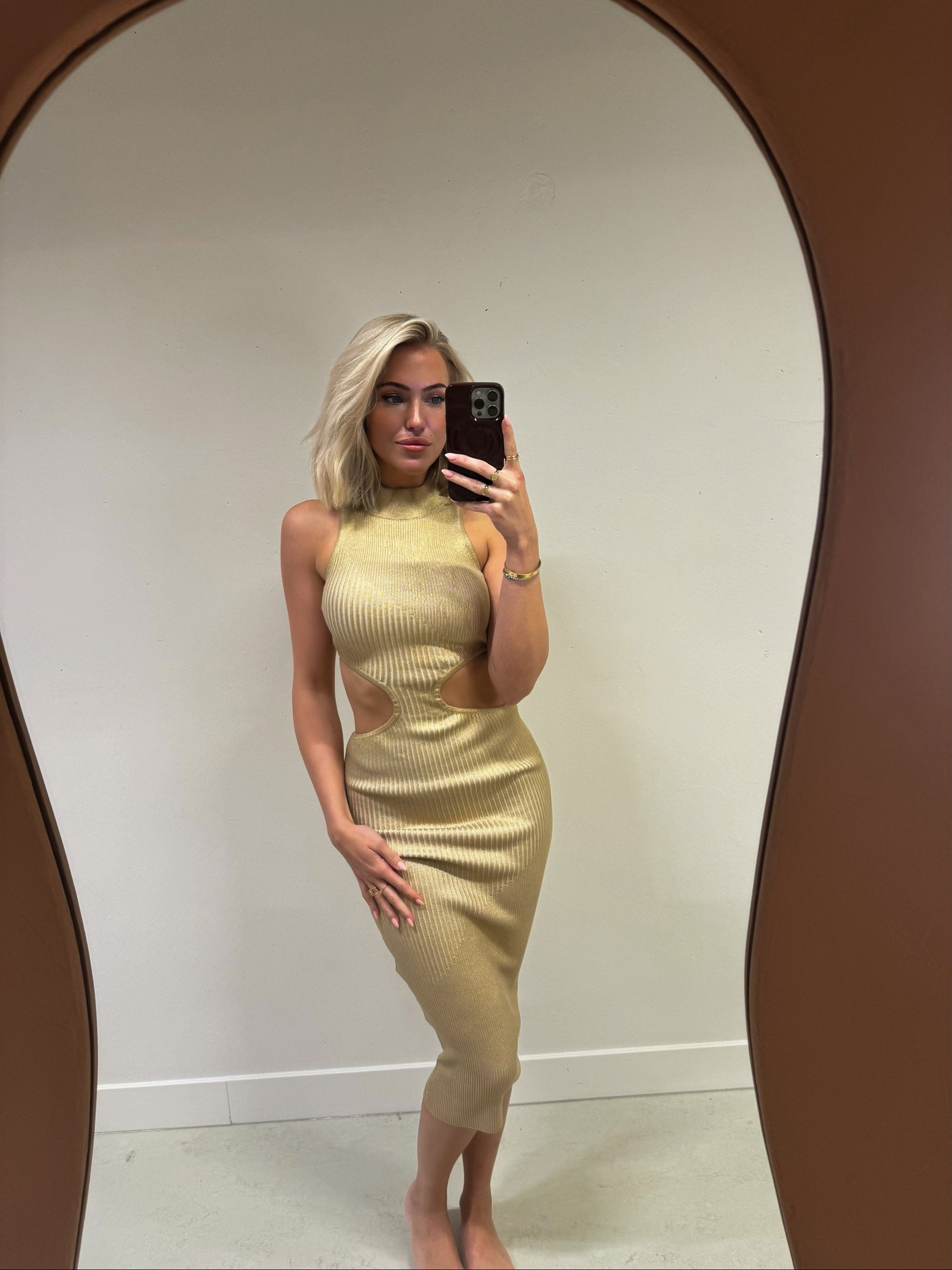 Something Borrowed Micheal Costello X Revolve Calista cut out long midi dress to rent