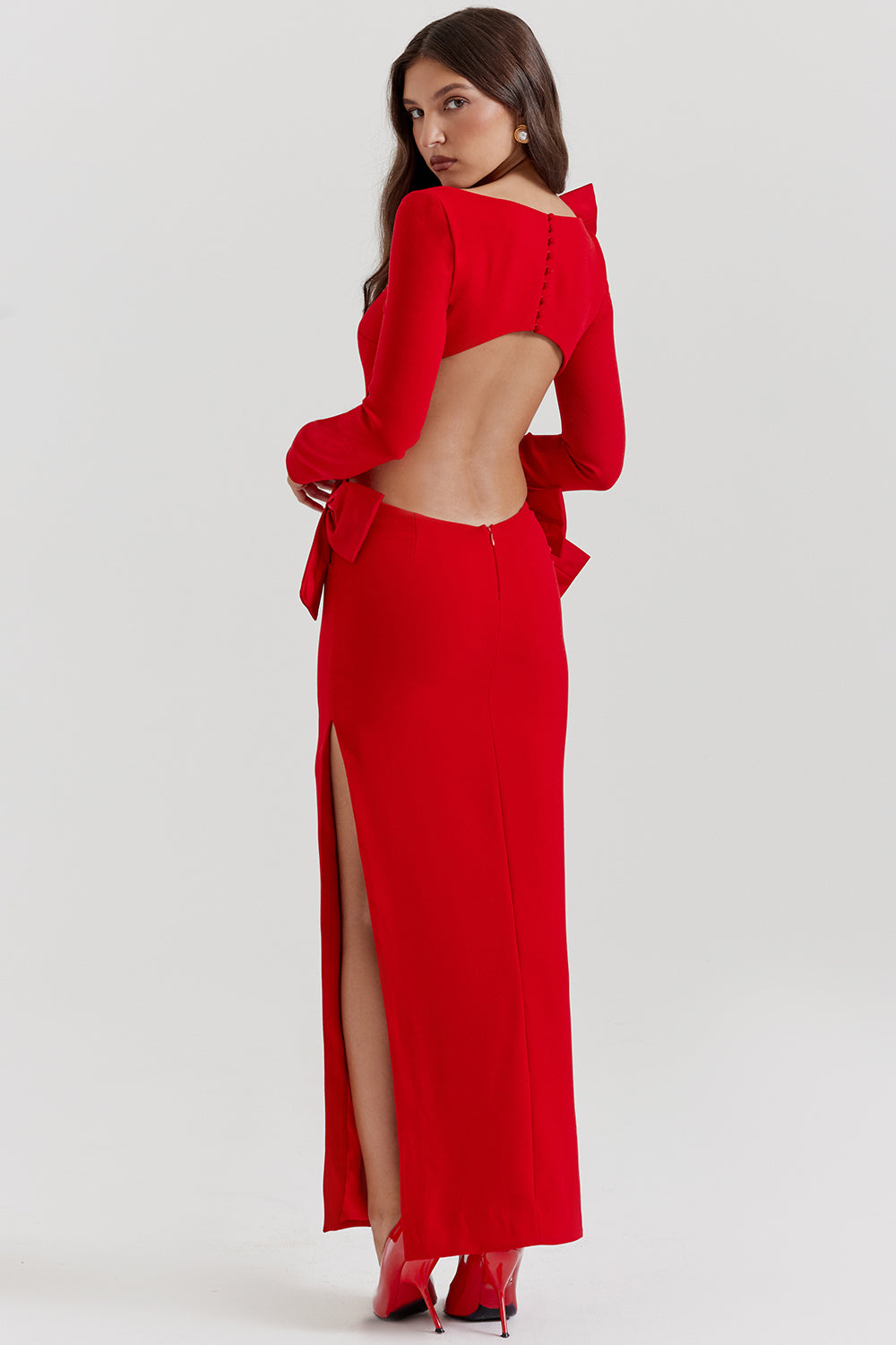  LAVELE Red Bow Maxi Dress by House of CB