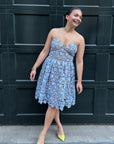 Rent for your upcoming holiday! Something Borrowed Self-Portrait Blue Mini Azaelea Dress to rent, kledingverhuur