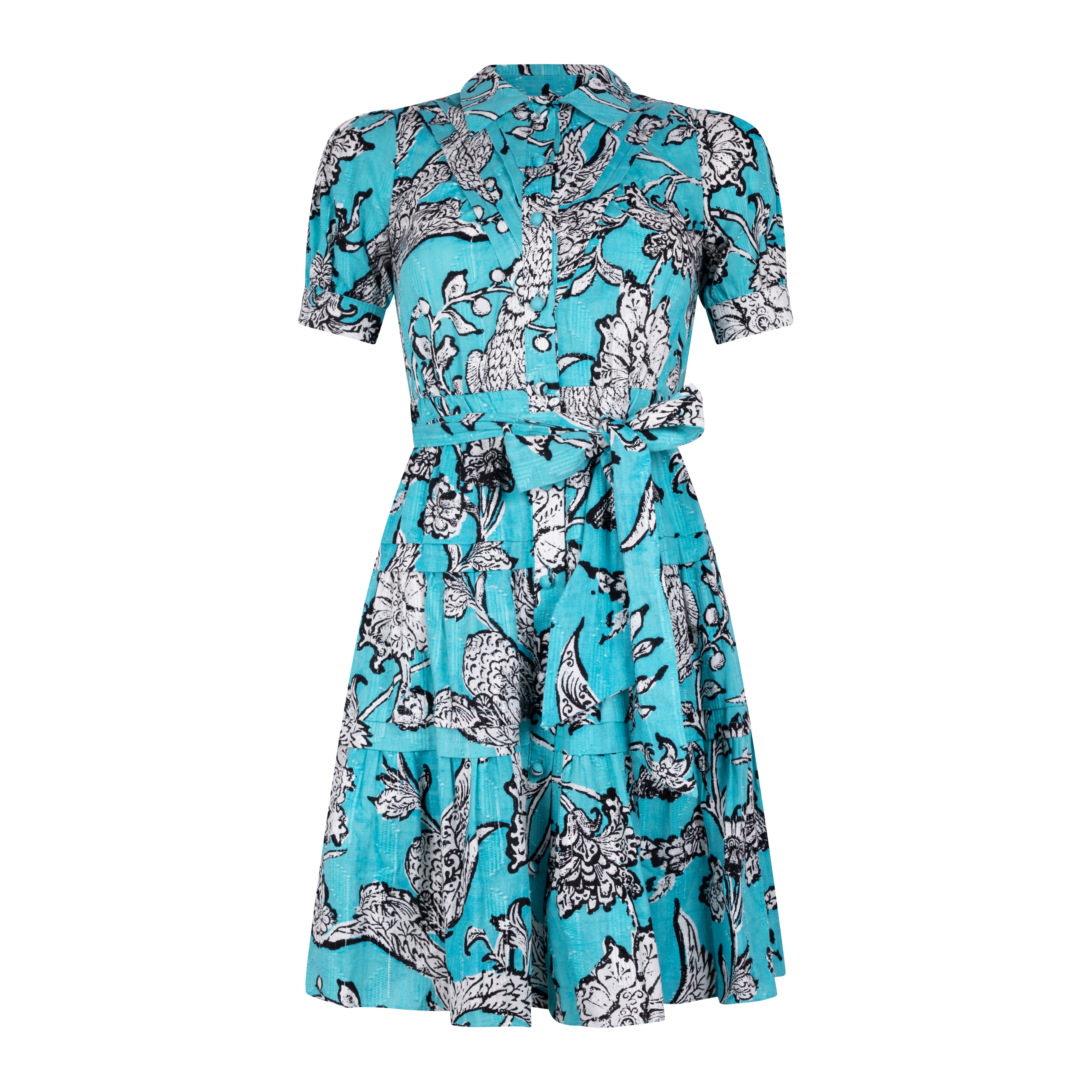 Something Borrowed Diane Von Fursentberg Blue Print Mini Dress to rent, kledingverhuur