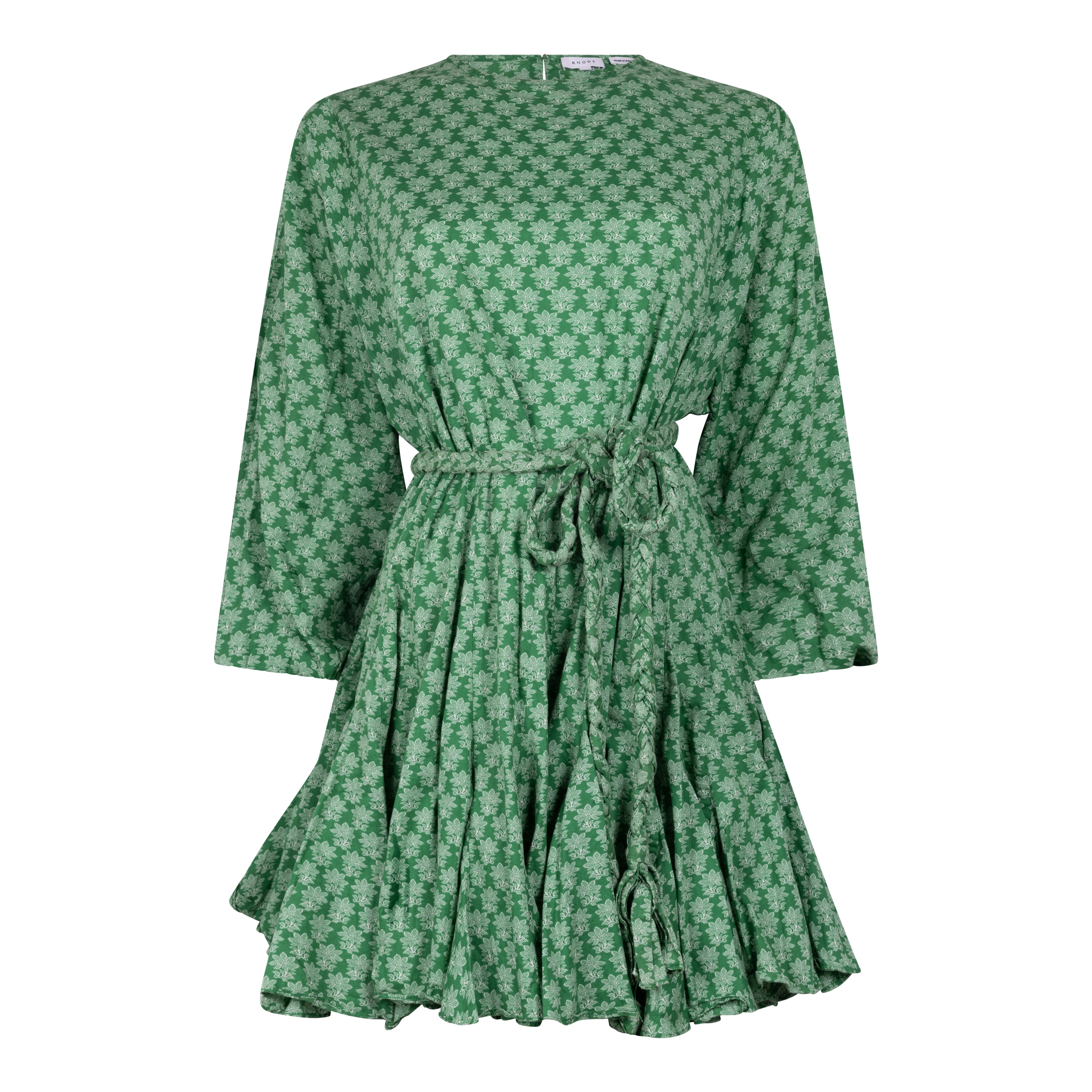 Something Borrowed Rhode Ella Print Green Mini Dress to rent, kledingverhuur