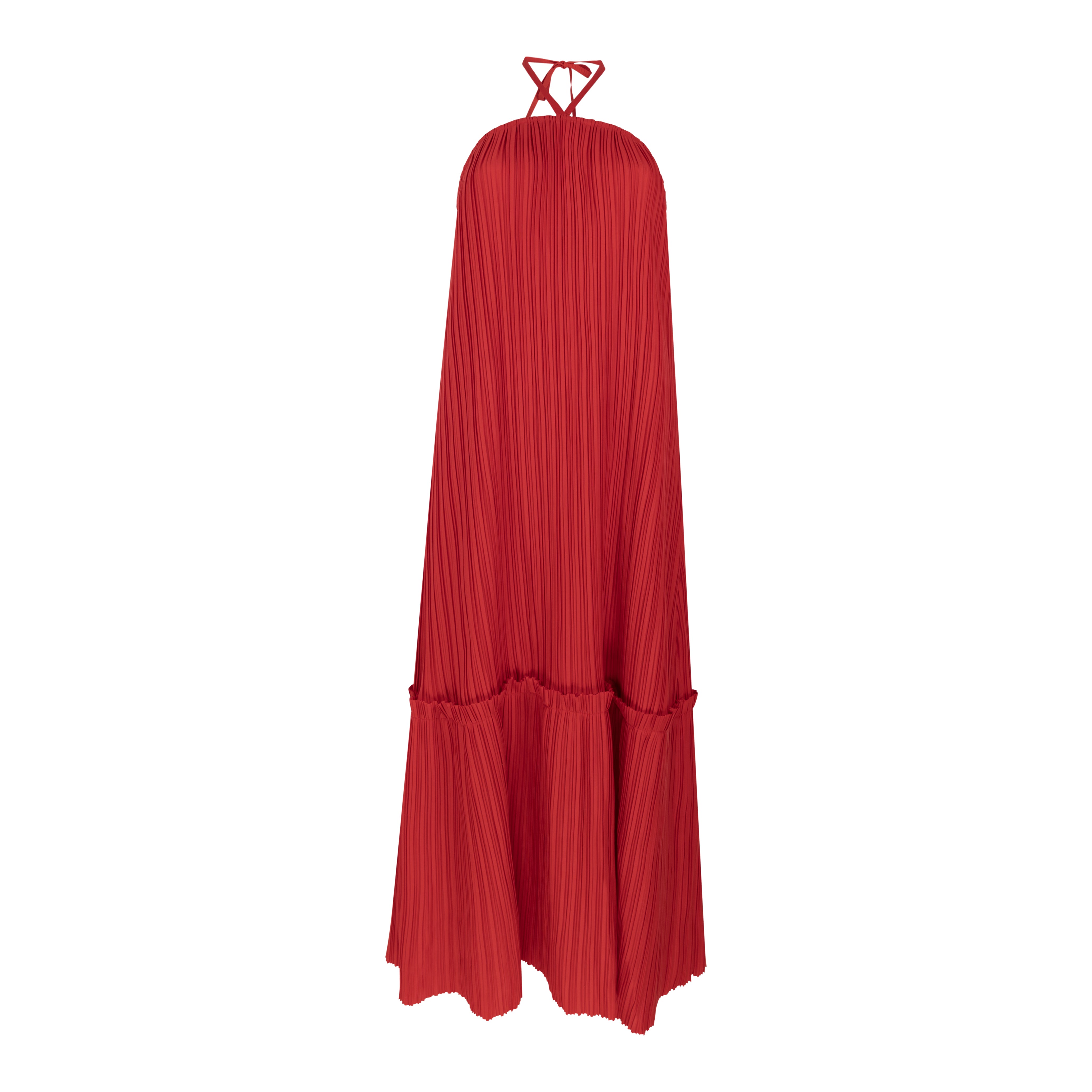 Rent for your upcoming holiday! Date night Bambah Pleated Taftah Long Dress Red to rent - kledingverhuur Nederland, België