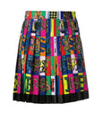 Rent for your upcoming holiday! Something Borrowed Versace Alphabet Print Pleated Silk Mini Skirt to rent, kledingverhuur